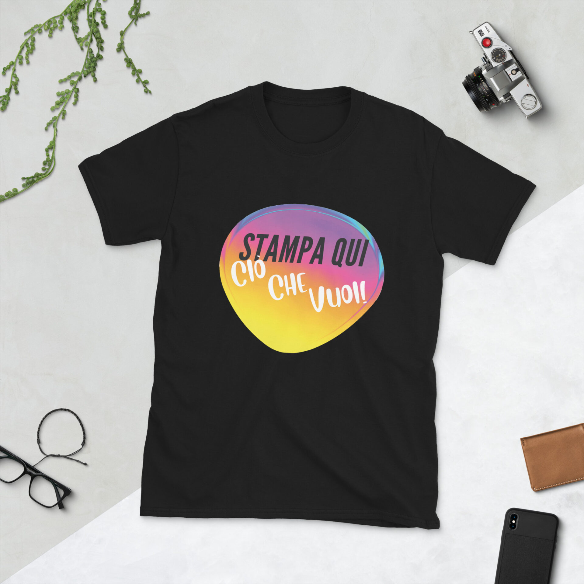 unisex-basic-softstyle-t-shirt-black-front-6305c1da57527.jpg T-Shirt unisex personalizzabile - immagine 1